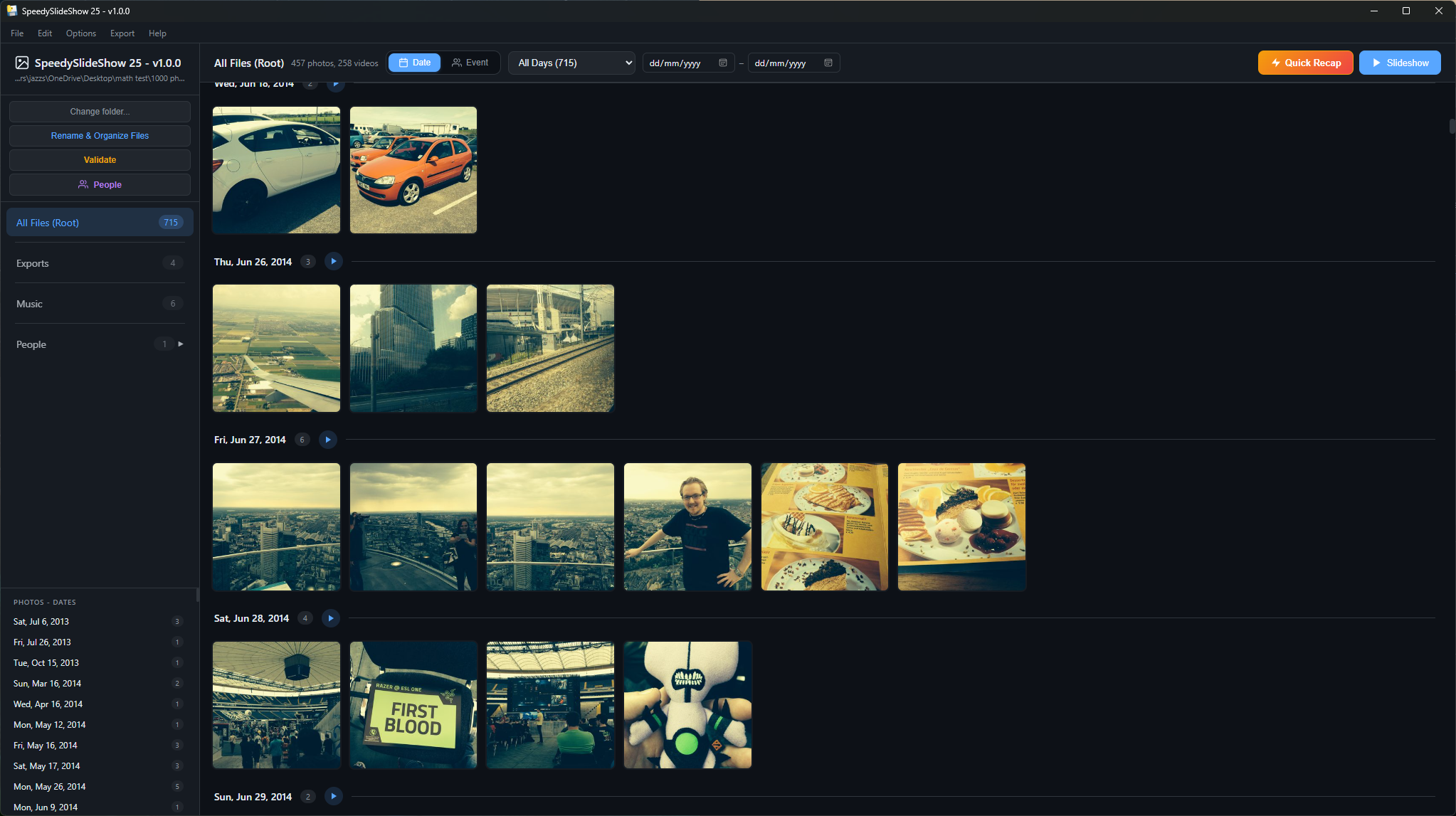 Speedy SlideShow 25 main interface