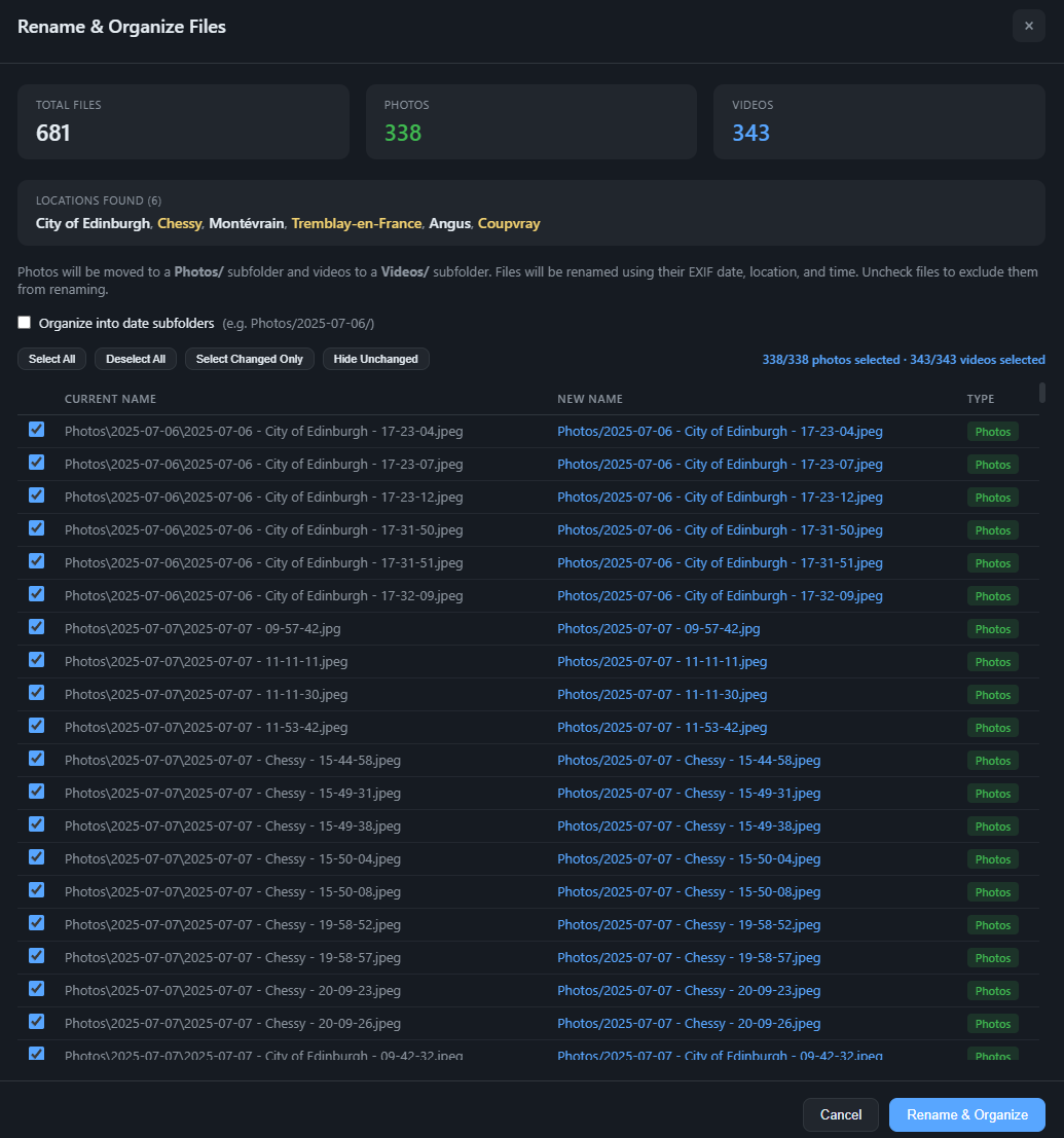 Rename and Organize Files in Speedy SlideShow 25
